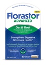 Florastir Advanced Gas and Bloat Probiootti, Dgestive Enzymes and Botanicals, Plus Probiootit Dgestive Health, 30 kapselia