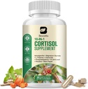Cortisol lisäravinteet naisille, 10-in-1 Cortisol Reduktori Manager lisäravinteet Ashwagandha, Magnesium Glycinate, L-Theanine, Rhodiola, ei-GMO, 60 vegan kapselit