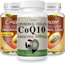 Liposomal CoQ10 800 mg 1PCS Bundle Ubiquinol CoQ10 600 MG Softgels with Omega-3 & Shilajit & PQQ 2PCS