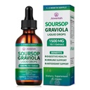 2 Pack Soursop Graviola Leaf Extract Liquid Drops Supplement Irish Sea Moss & Turmeric Cellular Support, Immuunijärjestelmän Boost, Liver Health, Soursop Bitters Liquid 60-päivä toimitus 4 FL OZ