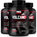 FORCE FACTOR Volcano Pre Treout Typpioksidi Booster täydentää miesten kreatiini ja L-sitrulliini auttaa lisäämään typpioksidi, energia, rakentaa lihas & parantaa veren virtausta, 120 Count(Pack of 3)