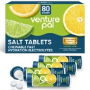 Venture Pal Chewable Electrolyte Tablets, 80 Count Fast-Ssolve Sugar-Free Stick Salt Tablets - Variety Pack for Rapid Hydration, Outdoor Running, Retkeily, Urheilu Keto & Vegan Friendly 