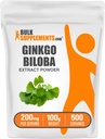 BulkSupplements.com Ginkgo Biloba Extract Powder - alkaen Ginkgo Biloba Leaf, Antioksidantti lähde, Herbal Supplement - Gluteeniton, 200mg per tarjoilu, 100g (3.5 oz) (Pakkaus 1)