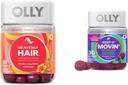 Olly Hair Gummies Keratin & Biotin ja Ummetus Relief Gumies Raparperi & Prunes - 60 + 30