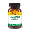 Country Life L-karnitiini 500 mg ...60 Vegaanikapselit ... Tukee energiantuotantoa ja rasvan aineenvaihduntaa. Sisältää B6-vitamiinin käyttöä varten... Gluteeniton, Certified Vegan Amino Acid Supplement