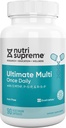 Nutri Supreme Ultimate Multivitamiini miesten ja naisten, yli 20 vitamiinit ja mineraalit, Päivittäinen ravitsemus täydentää immuunitukea, Kosher, kasvissyöjä 90 päivän tarjonta