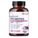NATURAL TARGET Probiootit naisille, 100 miljardia PMY:tä Probiootti digestiivisten entsyymien ja prebioottien kanssa, emättimen probiootit kanssa karpalo virtsatieterveyteen, pH-tasapaino, 90 kasviskapselia