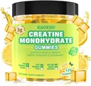 Kreatiini Monohydraatti Gummies 5600mg miehille & naisille, 120 CT purutabletti Creatiini Gummies lihasten tuki, energia Boost, 5.6g Creatiini Monohydraatti per tarjoilu - Sokeriton, Vegan (Sitruunan maku)