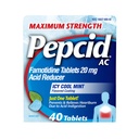 Pepcid AC Maximum Strength Heathburn Relief -tabletit, OTC-lääketiede ehkäisee ja lievittää närästystä happojen ruuansulatushäiriön ja hapan mahan vuoksi, 20 mg fomotidiinihapon reduktori, ICY Cool Mint, 40 ml