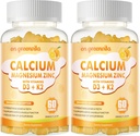 Kalsium Magnesiumsinkki Gummies D3-vitamiinia ja K2-vitamiinia - korkea vahvuus Parannettu imeytyminen -120 Orange Gummies Maustettu