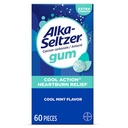 Alka-Seltzer Cool Action Heartburn Response Gum, Extra Strength Antasidit Gum, happo ruoansulatushäiriöt ja vatsavaivat, Ei Chalky maku, Cool Mint Flavor, 60