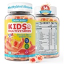 Lapset monivitamiini Gummies kanssa rauta, sokeriton, lapset päivittäin vitamiineja + probiootteja, Algae Omega 3 (EPA/DHA), A, C, D, Metyyli B12, Folaatti, B6, Sinkki, Biotiini, terveen kasvun, Immuuni tuki, 60