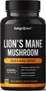 Natgrown Lions Mane Sieni täydentää kapselit - Luomu Lion... Mane Extract Nootropic Brain Supplement miesten ja naisten - edistää mielen selvyyttä, keskittyä ja muistia - Vegaani pillereitä