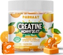 Creatiini Monohydraatti purukumi Complex 6400mg miehille ja naisille - Advanced Formula W/L-Tauriini + B12-vitamiini, sokeriton purutabletti,60 Orange Softchews
