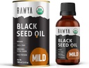 RAWYA Black Seed Oil - Kylmäpuristettu - Musta Cumin Seed - Premium Nigella Sativa - Omega 3 6 9 - Kalonji iholle ja terveille hiuksille - Ei GMO:ita, Gluteeniton - Wellness Oil - Mild Flavor - 3.4 Fl Oz