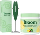 Bloom Nutrition Superfood Greens Powder, Divegestive Enzymes probiootit ja prebiootit, Gut Health, turvotus Relief, Citrus + maito Frother High Powered Hand Mixer
