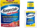 Kaopectate Anti-Diarrheal Soft Chews 24 Count and Upsed Stoach Relief Liquid 11 Fl Oz