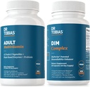 Tobias Adult Multivitamiini & DIM Complex, tukee energia-, immuuni- ja hormonitasapainoa miehille & naisille 42 Hedelmät & Vihannekset, BioPerine, Parsakaaliuute & kalsium, ei-GMO