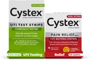 Cystex Virtsatieinfektio (UTI) Testiliuskat + kivunlievitys: 4 testiliuskat & 48 kapselia kipulääke