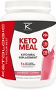 KetoLogic Keto Meal Replacement Shake Powder for Optimal Results + MCT Öljy + Ruoho-Fed Whey - Täydellisesti muotoillut makrot Ketosis - 20 Tarjoilut - Mansikka