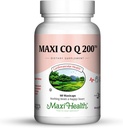 Maxi Health CO Q10 200mg - Coenzyme Q10 täydennysosa - Heart Health - 60 kapselia - Kosher