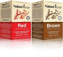 NaturaNectar Natural Bee Propolis Bundle - Red Propolis ja Brown Propolis - Immunosupport, hengitysten terveys ja terve aineenvaihdunta - 60 kapselia per pullo