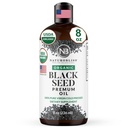 NaturoBliss Organic Black Seed Oil 100 Virgin Cold Pressed Omega 3 6 9 Super Antioksidantti immuuni tukea, nivelet, liikkuvuus, digestio, hiusten iho Vegaani, gluteeniton, ei-GMO USDA Certified 8oz