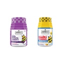 Zarbee's Kids Daily Immunomy Support & Kids Multivitamiini + Probiootti Monipakkaus, Immuuni Tuki Gummies kanssa Elderberry, C-vitamiini & Sinkki, 42 ct, & Lasten vitamiinit + Probiootti Gummies, 70 ct, 2 Items