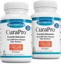 EuroMedica CuraPro - Antioksidantti Supplement Brain & Immune Health Support - Ruokavalio Supplement Curcumin & Turmeric Essential Oil - Herbal Liver Support - 60 Softgels, 2 Pack (120 Softgels)