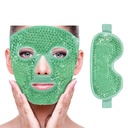 ZNÖCUETÖD Jäähdytys Ice Face Eye Mask vähentää Puffiness, Laukut alle silmät, Sinus, Punaisuus, Kipu Relief, Pimeät ympyrät, Migreeni, Kuuma / kylmä pakkaus pehmeä pehmo tausta(Green(1* Eye Mask+1*Face Mask))