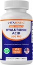 Vitamatic Hyaluronic Acid Lisäravinteet 200mg - Tukee terveitä kudokset ja nivelet - edistää nuorten terve iho - 120 kapselia