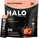 Halo Hydration Elektrolyyttijauhepakkaus Peach - 24 tarjoilua (5 g Each) - Organic Hydration Drink with Low Sugar + Essential Vitamiinit + Minerals - Vegan