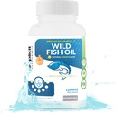 Wild Fish Oil Omega 3 - EPA/DHA - Burpless, sitruunanmakuinen ei-GMO, gluteeniton 1200 mg per tarjoilu, 60 tarjoilua, 60 kapselia