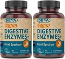 Deva Vegan Vitamiinit Dgestive Enzymes Plus täydennysosa - Ainutlaatuinen sekoitus entsyymejä ja yrttejä - 90 kapselia (paketti 2) Paketti Toukokuu Vary