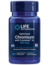 Life Extension Optimoitu kromi Crominex 3+ 500 mikrog, aineenvaihdunta terveys, terve tasapaino, kasvissyöjä, gluteeniton, ei-GMO, 500 mikrog, 60 kasvissyöjä kapselit