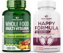 Terveellinen hyvinvointi Koko ruoka Multivitamiini naisille - Natural Multivitamiinit, Minerals, Organic uutteet Happy Formula Natural Formula Relief Lisä Bundle