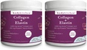 Body Kitchen Collagen ja 250 mg Elastin täydentää Apua Merkit ikääntyminen, Tuki ihon terveys ja elastisuus, Vähemmän ryppyjä, makuton jauhe, mauton, hajuton, väritön, 30 tarjoilua (2 pakkaus)